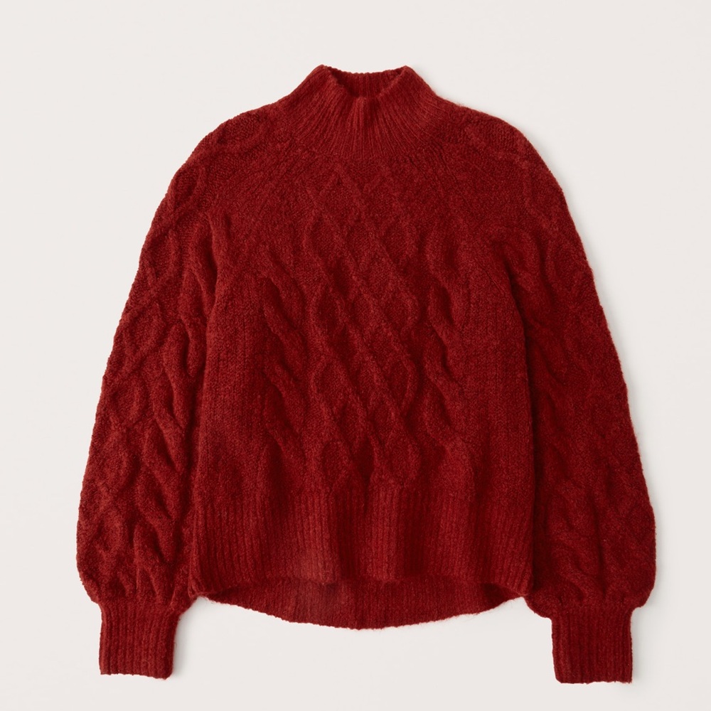 Red Abercrombie and fitch cozy mockneck sweater